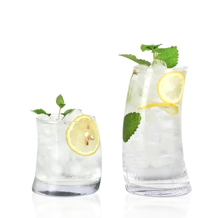 Tall Curved Cooler Cocktail Glass - Set of 2