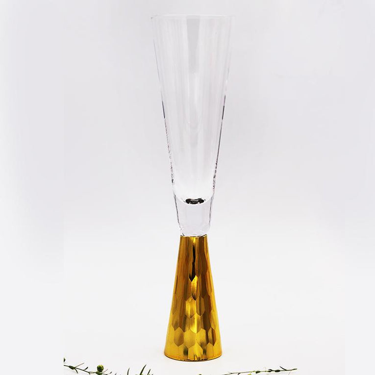 Slim Gold Stem Wine Glass - Set of 2