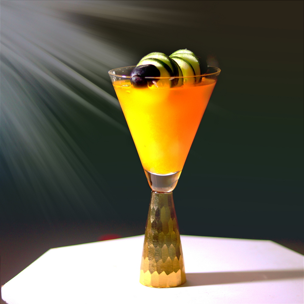 Magnificent Golden Stem Cocktail Glass Set Of 2
