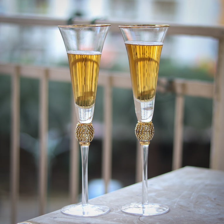 Moonshine Glint Champagne Flute Glass - Set of 2