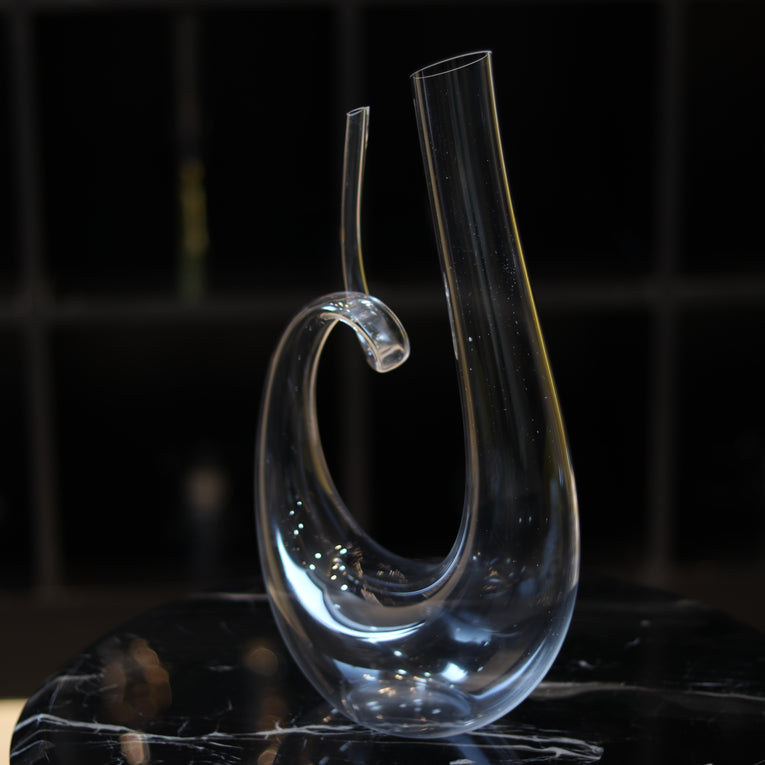 Modern Double Opening Curved Decanter
