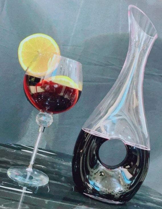 Aircraft Round Loop Glass Decanter